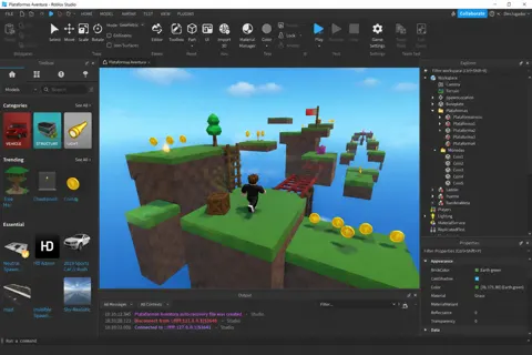 Mundo de un videojuego creado en Roblox Studio